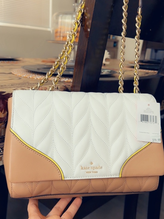 kate spade Handbags - kate spade White and Blush Quilted Chain Shoulder Bag with Gold Hardware
